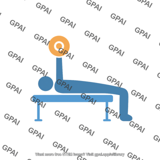 Lifting weights symbol bench press