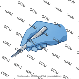 Hand with scalpel pencil grip symbol