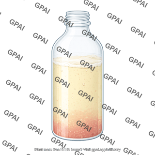 Bottle filled with draining fluid