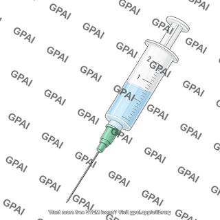 Small sized graduated syringe cropped 25 degrees editable needle