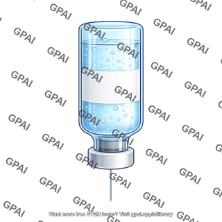 Injection vial small full liquid with label inverted 953