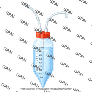 Centrifuge tube 500 ml with multiport cap and dip tube