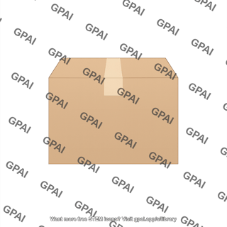 Cardboard box closed front view