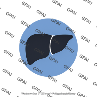 Human liver on circle symbol