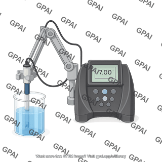 Ph measuring setup ph meter ph probe and beaker