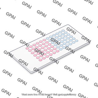 Microscope slide top view with 96 grid samples editable