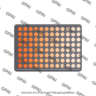 Well plate 96 wells top view orange gradient editable