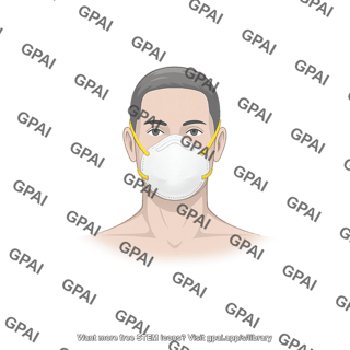 Adult male head 2 anterior with n95 mask