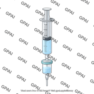Graduated syringe with liquid and filter