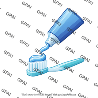 Toothbrush symbol with toothpaste 2