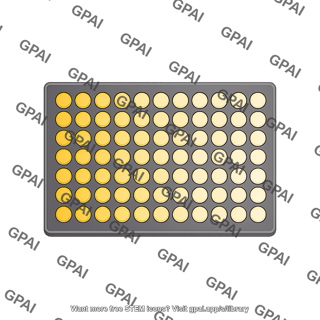Well plate 96 wells top view yellow gradient editable