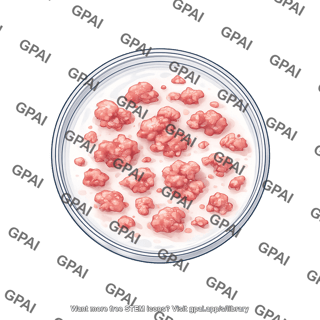 Petri dish with minced tissue sample
