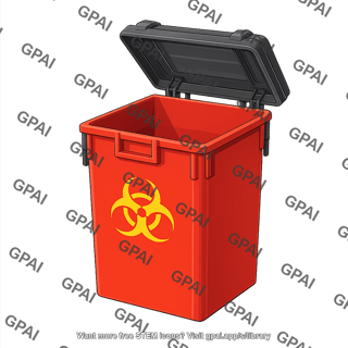 Biohazard waste bin open 354