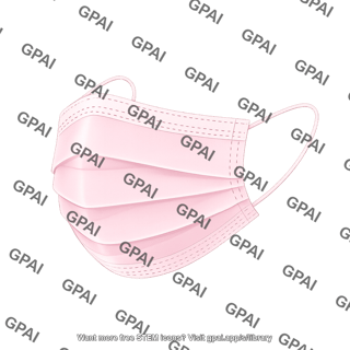 Face mask disposable pink light outline