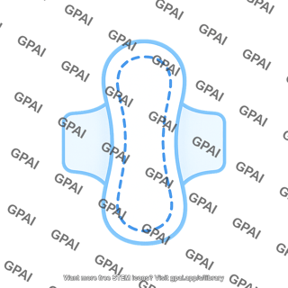 Menstrual pad symbol with wings