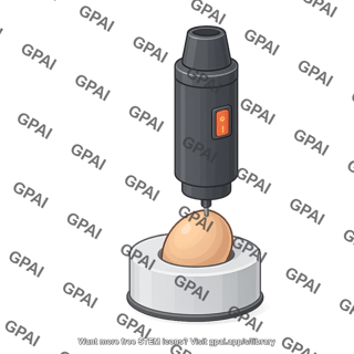 Egg piercing tool depressed position