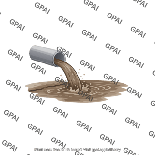 Sewage pipe outflowing waste water