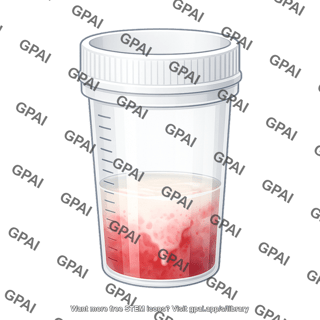Specimen cup with semen sample hematospermia 601