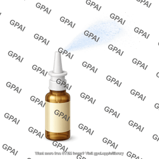 Nasal spray bottle with label mist