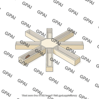 Radial arm maze 8 arms 3d with mouse