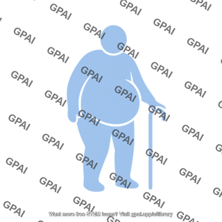 Person symbol elderly man obese