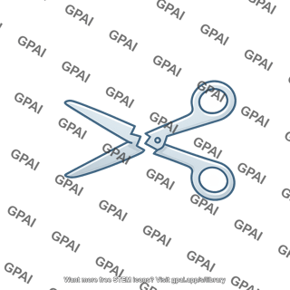 Scissors outline with break symbol