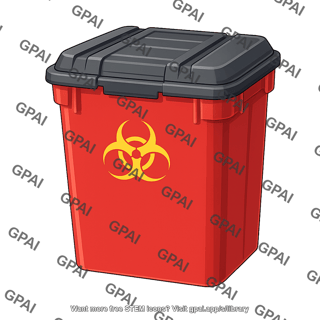 Biohazard waste bin closed