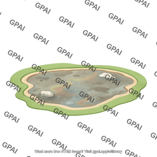 Lake side view polluted