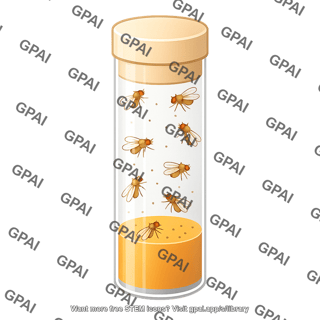 Drosophila in food vial