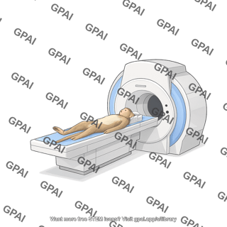 Cynomolgus monkey supine 3 4 view with mri machine