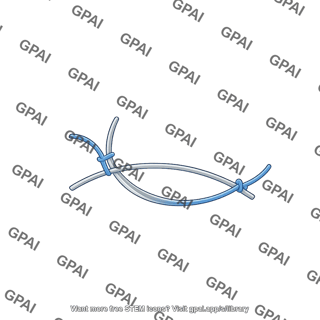 Surgical suture interrupted curved