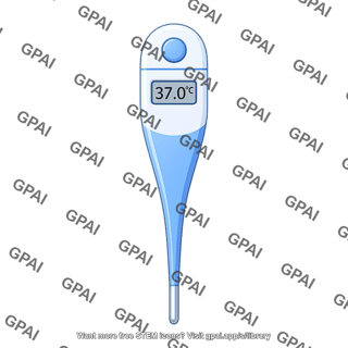 Thermometer anterior with temperature celsius