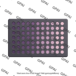 Well plate 96 wells top view purple gradient editable