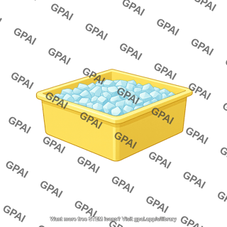 Plastic bin with ice