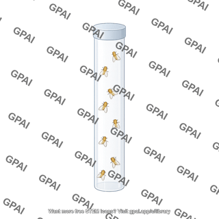 Drosophila tube tall empty with flies