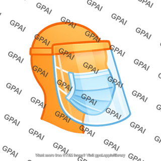 Face shield on head symbol