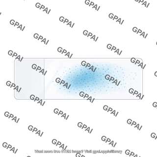Microscope slide top view with smear and specks