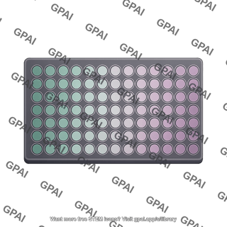 Well plate 96 wells top view green and purple gradient editable