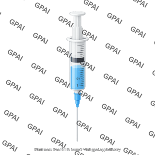 Medium sized graduated syringe cropped upright editable needle