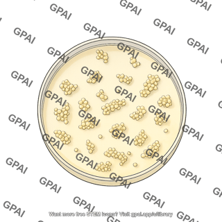 Petri dish with yeast top view