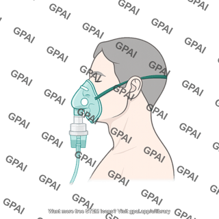 Nebulizer mask on adult male lateral