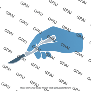 Hand with scalpel fingertip grip symbol