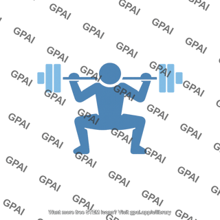 Lifting weights symbol squat