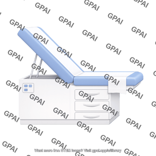 Exam table semi upright with paper