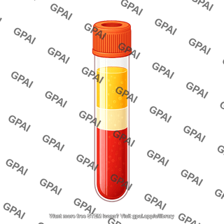 Blood vial centrifuged 1 with layers and label capped