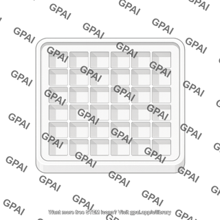 Q tray 6x8 grid top view empty
