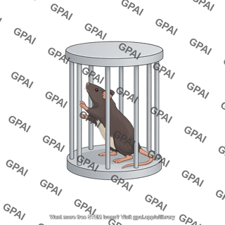 Rodent cage cylindrical with mouse