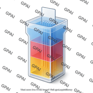 Coplin staining jar with one slide and colored solutions