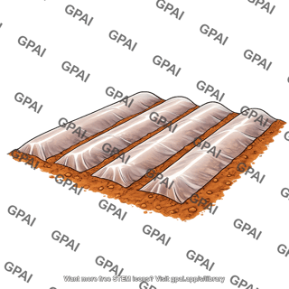 Soil field with plastic