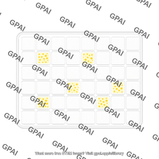Q tray 6x8 grid top view with bacteria colonies